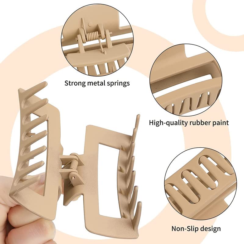 Trendy Club 6-Piece Large Hair Claw Clips for Thick Hair - 4 Inch Non-Slip Acrylic Banana Jaw Clips for Women & Girls (6 Colors) - Perfect for Ponytails, Buns & Everyday Hairstyles