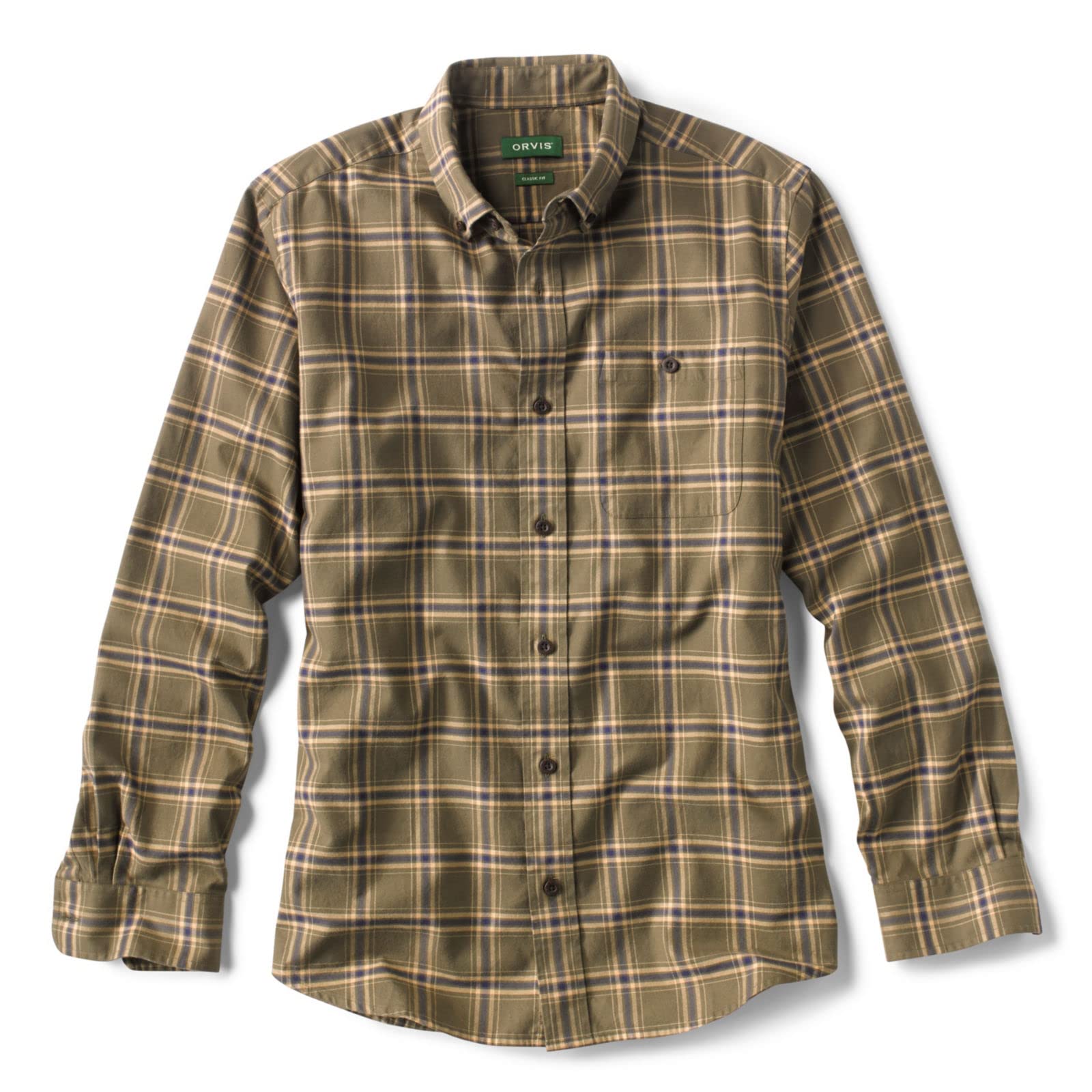 Orvis Men's Signature Twill Casual Long Sleeve Shirt for Outdoor Adventures, Hiking & Travel - Comfortable Button-Up Shirt for Men