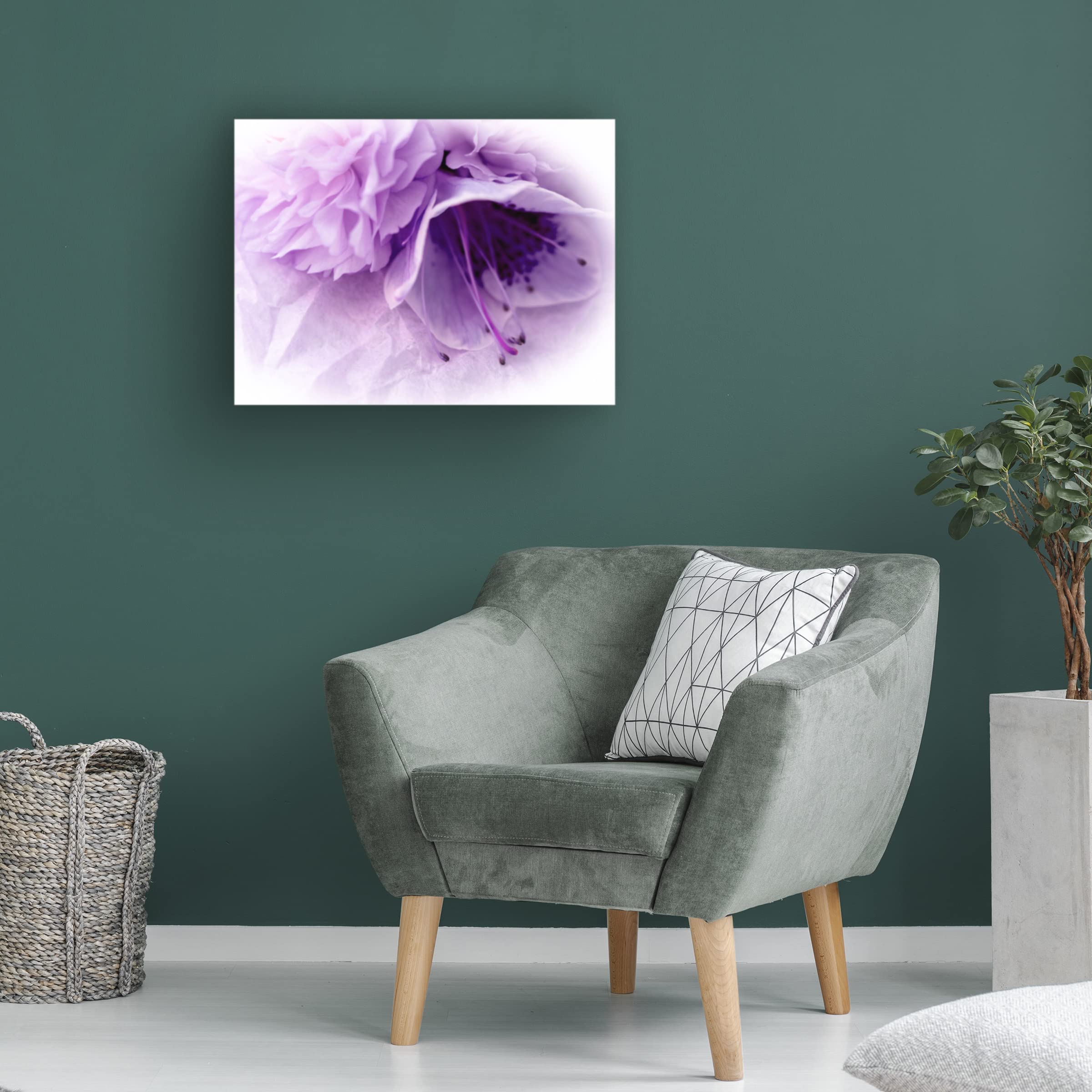 Dreamy Florals in Violet III Canvas Wall Art by Eva Bane - Handmade Floral Painting for Living Room, Bedroom & Office Decor