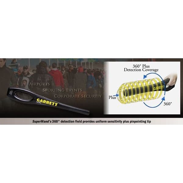 Garrett Super Wand Handheld Security Metal Detector - Lightweight & Adjustable for Airport, School & Event Security Screening