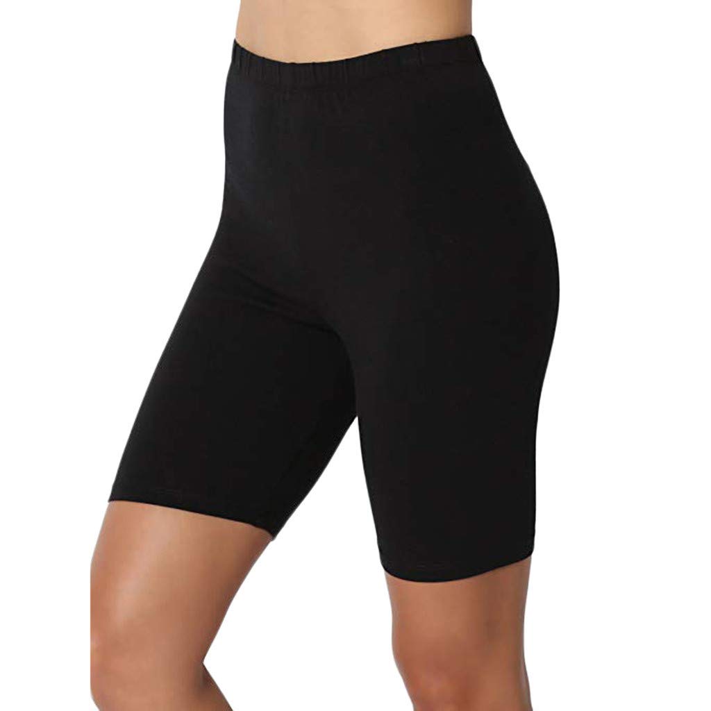 JOFOW Women's Cycling Shorts - High Waist Stretchy Solid Color Biker Shorts for Workout, Running & Yoga | Perfect for Gym, Sports & Casual Wear