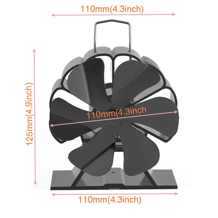 6-Blade Heat Powered Fireplace Fan - Silent Wood Stove Fan for Efficient Warm Air Circulation - Non-Electric Stove Burner Fan for Home, Living Room & Bedroom - Perfect for Cozy Winter Nights by the Fireplace