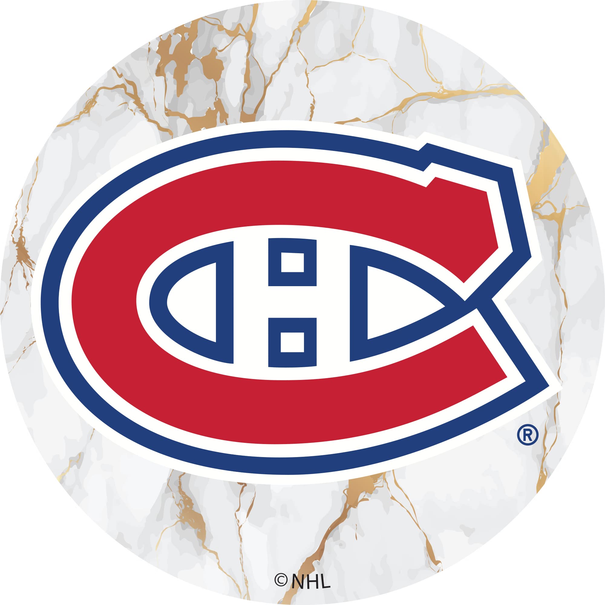 NHL Team Logo PopSocket PopGrip with White Marble Design - Expandable Phone Grip & Stand for iPhone, Samsung - Perfect for Game Days, Commuting & Hands-Free Viewing