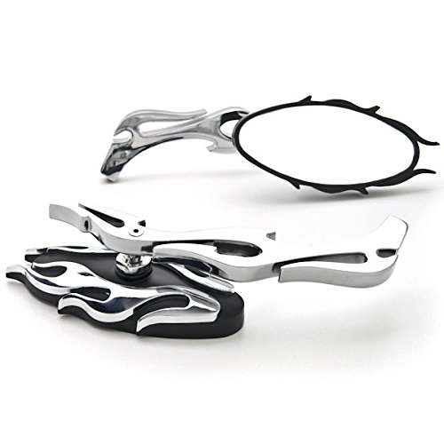 Flame Motor Custom Rear View Mirrors for Honda VTX 1300 C R S Retro - Chopper Racing Cruiser Motorcycle Mirrors - Perfect for Highway Riding and Urban Commuting