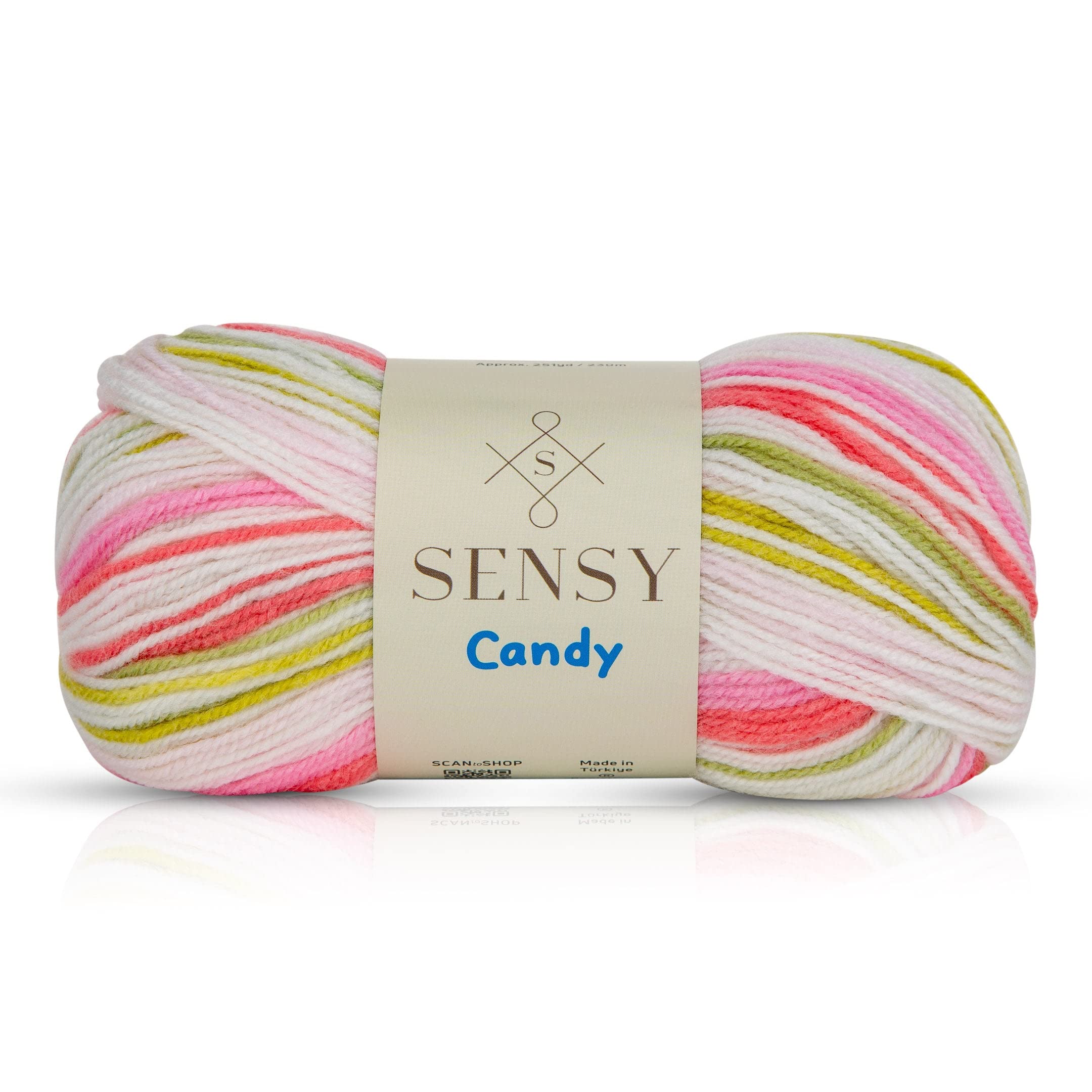 Sensy Candy Yarn - 3.5 oz, 251 Yards Multicolor Crochet & Knitting Yarn - Light Weight (Gauge 3) Craft Yarn for Scarves, Hats & DIY Projects (5117)