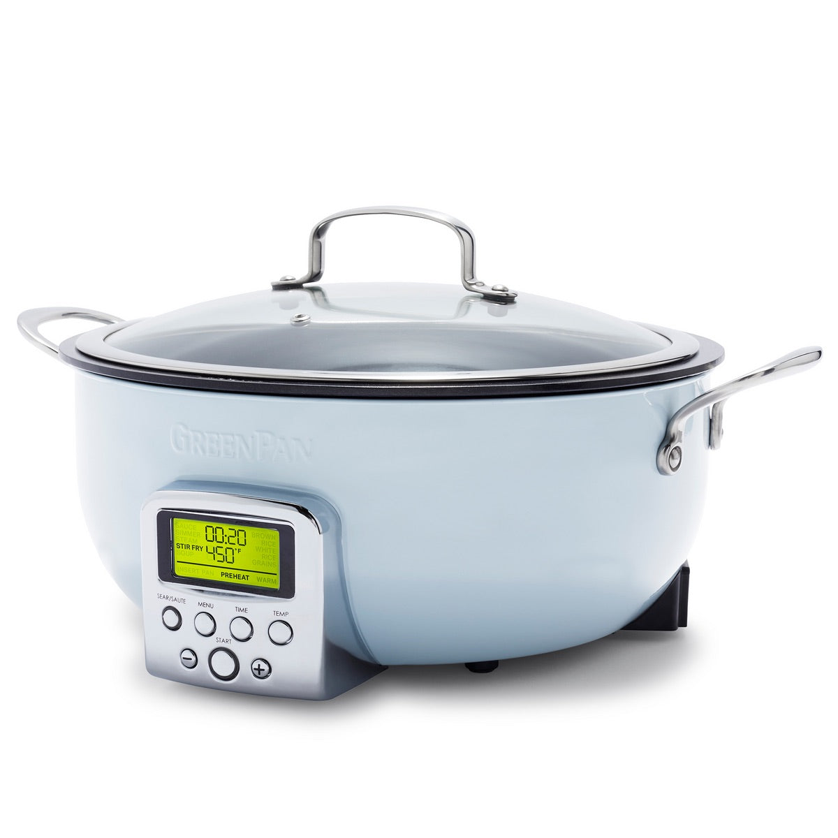 Blue Haze 12-Inch Multifunction Deep Electric Skillet with Lid - Nonstick Electric Frying Pan for Cooking, Stir Frying, Sautéing, Boiling - Perfect for Home Kitchen, Dorm, RV & Camping
