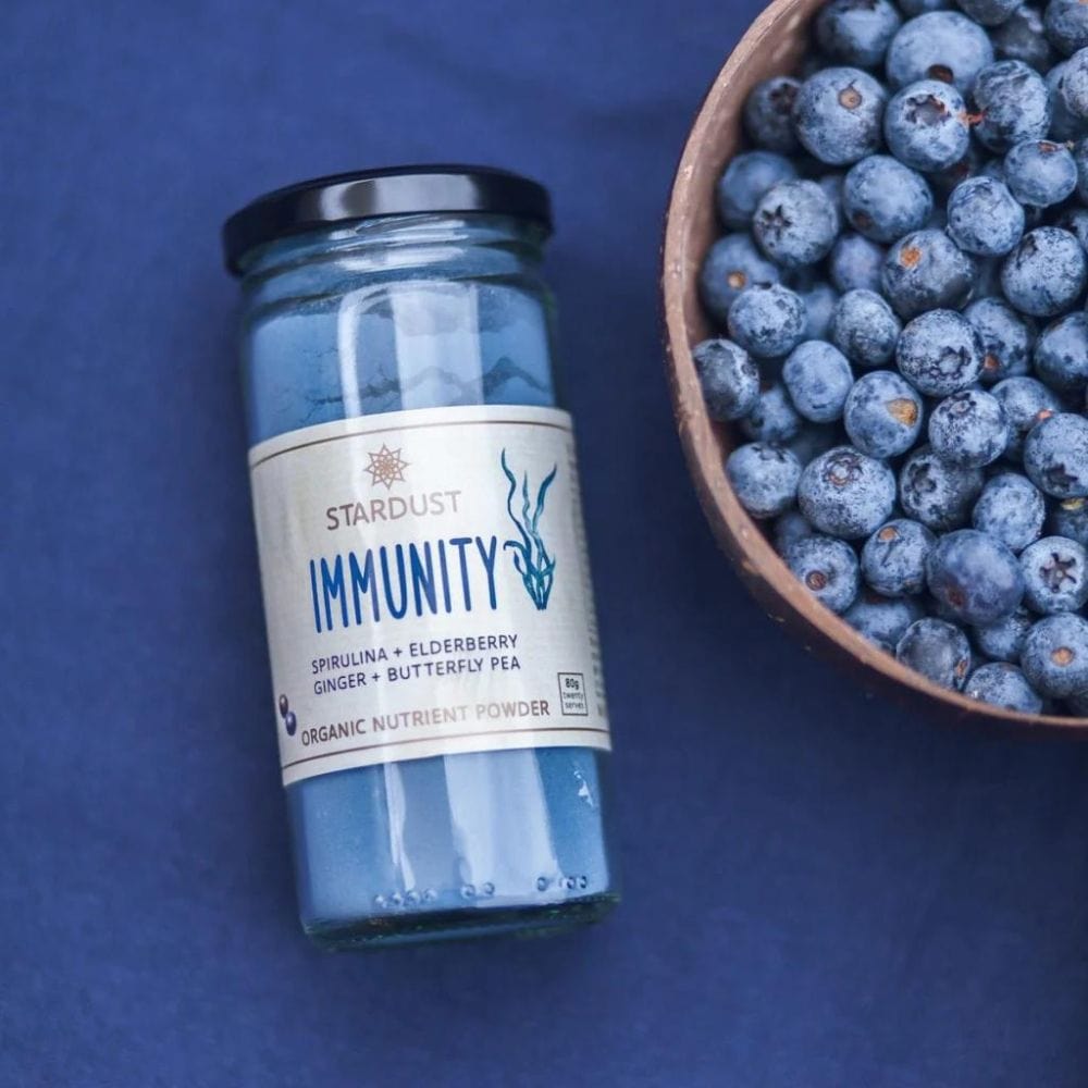 Mindful Foods Stardust Blue Immunity Boosting Superfood Powder - 100g | Antioxidant Rich, Vegan & Gluten-Free | Perfect for Smoothies, Yogurt & Wellness Drinks