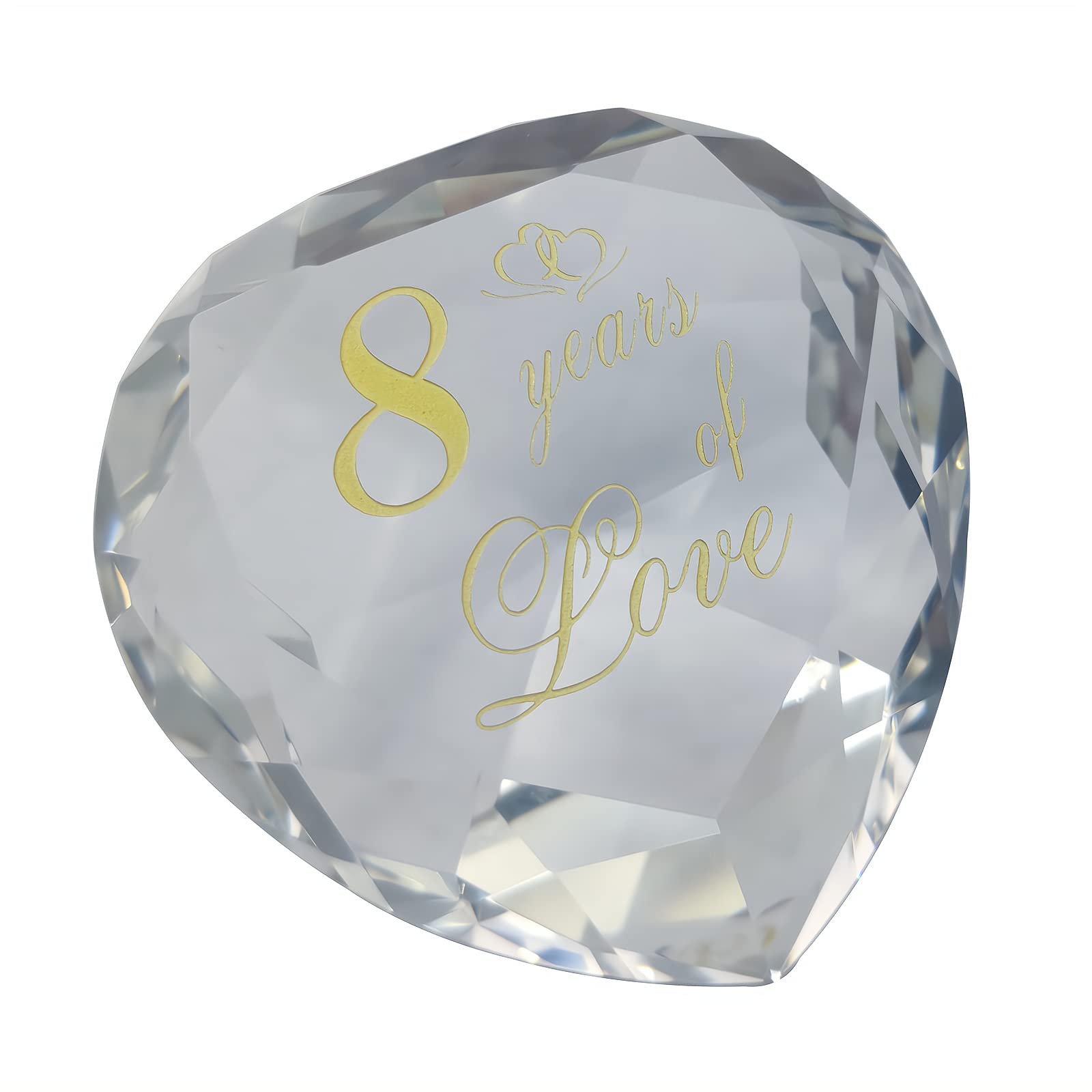 8th Anniversary Crystal Gifts for Husband, Wife, Boyfriend or Girlfriend - Romantic Wedding & Valentine's Day Present for Couples - Perfect for Anniversaries, Engagements & Special Occasions