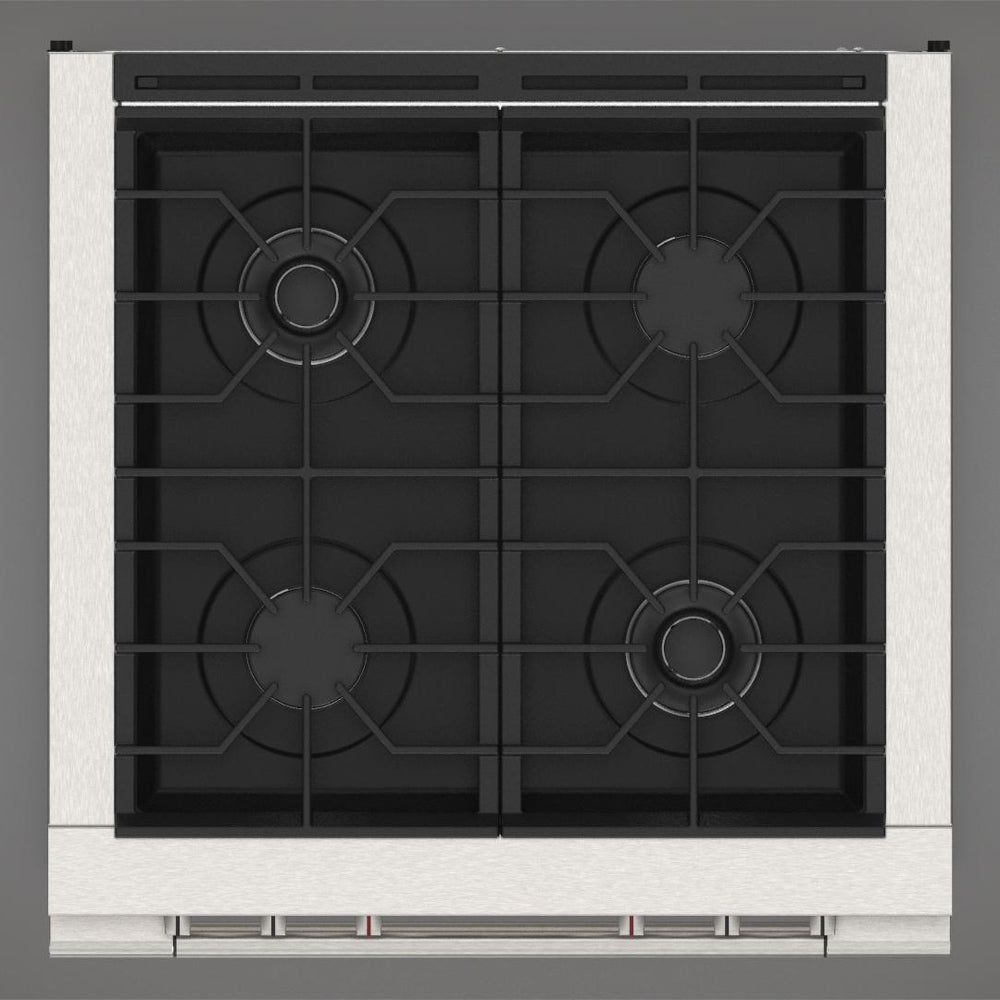 Fulgor Milano 30-inch 400 Series Accento Dual Fuel Range - Stainless Steel Professional Gas & Electric Oven (F4PDF304S1) | Perfect for Home Chefs & Modern Kitchens