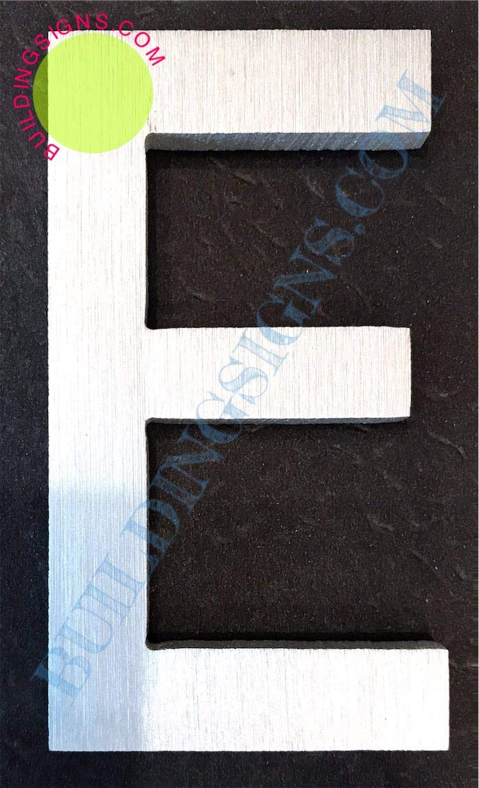 2.75 Inch Aluminum Letter E Sign - Brush Silver Finish, Double Sided Tape, Rust Free - Elegant Door Number Art for Home & Office Décor