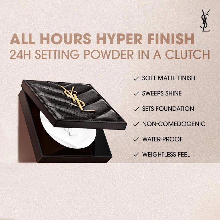 YSL All Hours Hyper Finish 24H Multi-Use Setting Powder - Natural Matte Finish, Long-Lasting Makeup Fixer | Perfect for Daily Wear, Special Occasions & Oily Skin Control