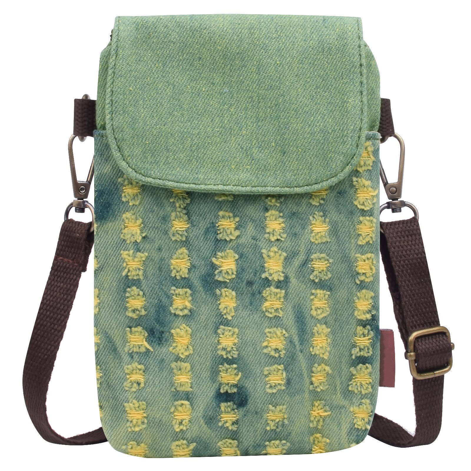 WITERY Small Canvas Crossbody Phone Purse Wallet - Handmade Adjustable Shoulder Strap Cute Cell Phone Bag for Women | Perfect for Travel, Shopping & Everyday Use