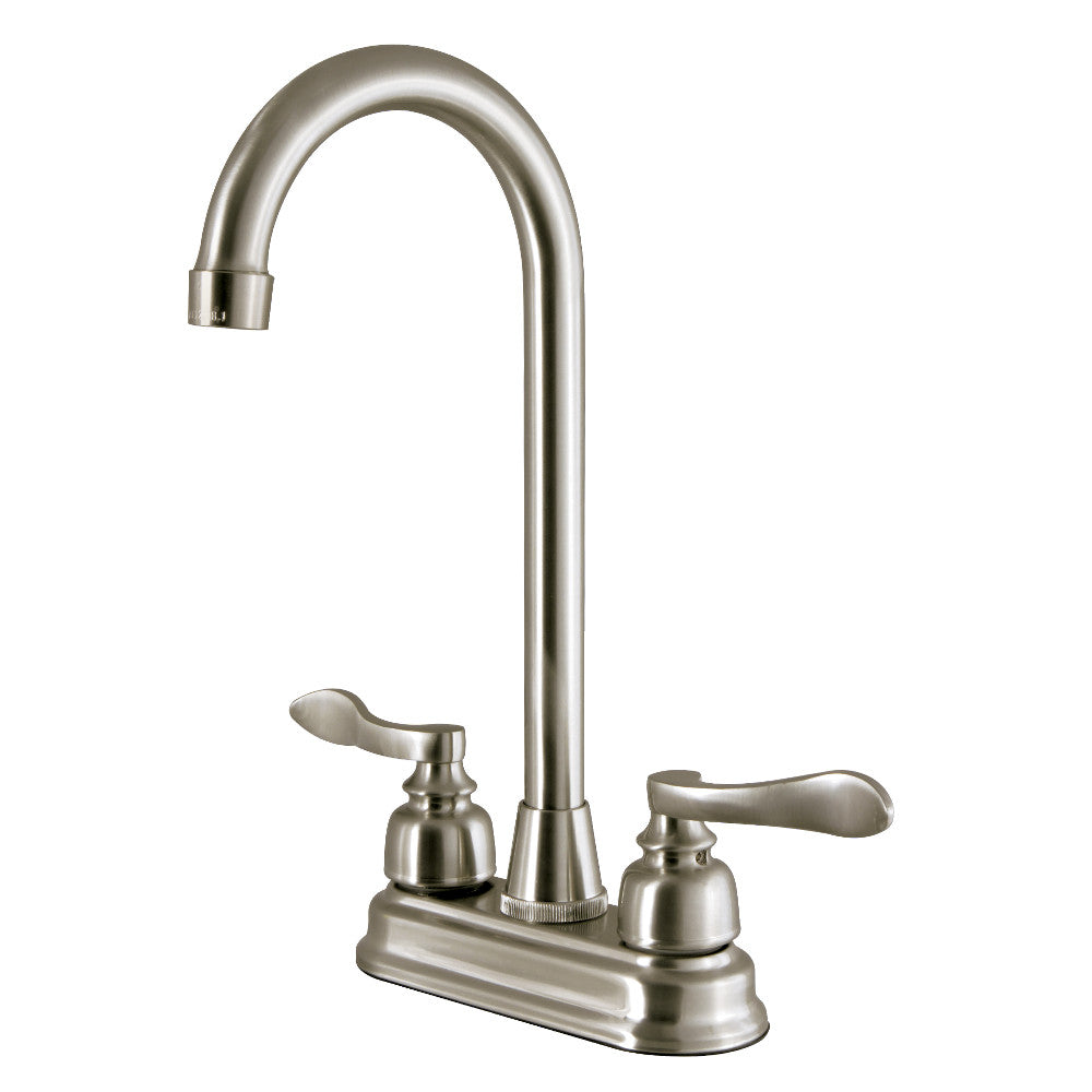 Kingston Brass FB498NFL 4 Inch Centerset High Arch Bar Faucet - Chrome Finish for Bathroom Sink, Ideal for Small Spaces & Modern Decor