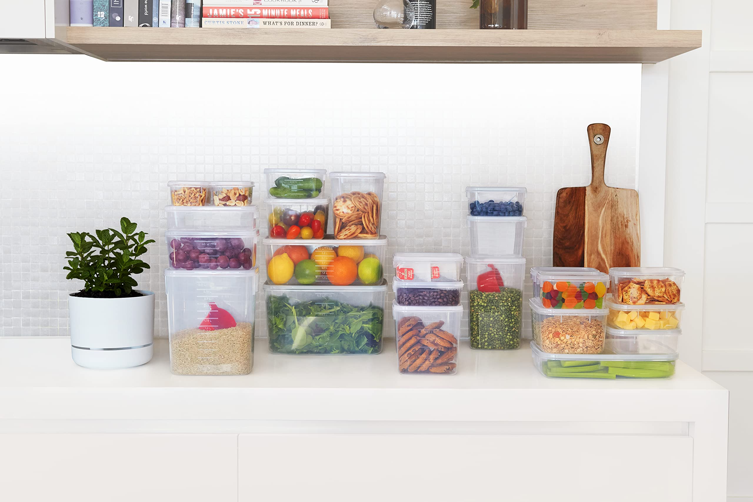 Tellfresh Tall Large Storage Container with Pantry Scoop | 3L Airtight Food Storage Container for Kitchen & Pantry | Stackable Design for Space Saving | Perfect for Dry Food, Cereal, Flour, Rice & Pet Food Storage