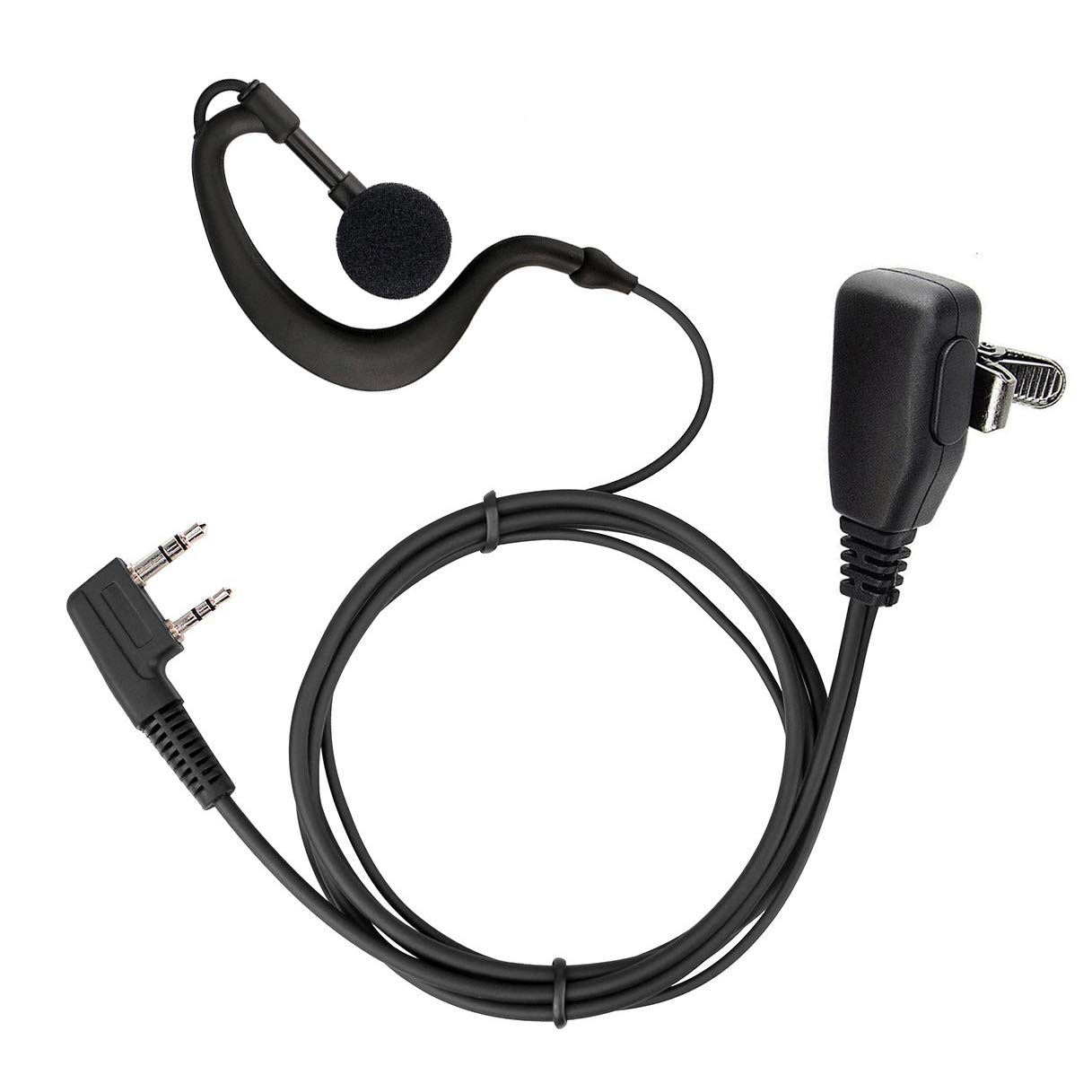 20 Pack Walkie Talkie Earpiece Headset with PTT Mic - 2 Pin 2.5mm/3.5mm G Shape Two Way Radio Headset Compatible with UV5R, 888S, UV-82HP, Kenwood, Retevis H-777, RT21, RT22 - Ideal for Security, Construction, Event Staff & Outdoor Adventures