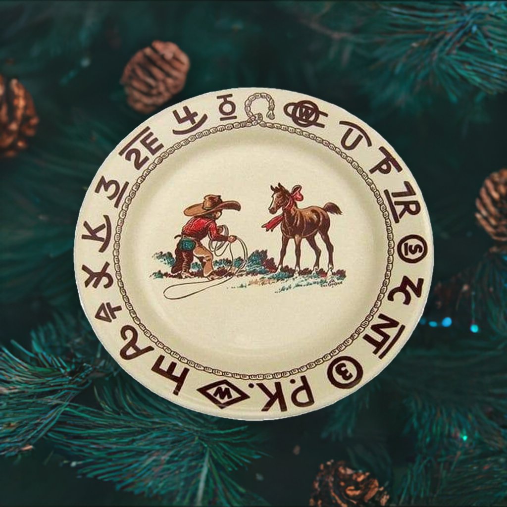 Branded Cowboy Christmas Western Lunch Plate - Rustic Holiday Dinnerware for Christmas Parties, Cowboy Themed Events & Western Decor - Perfect for Festive Gatherings & Home Decor