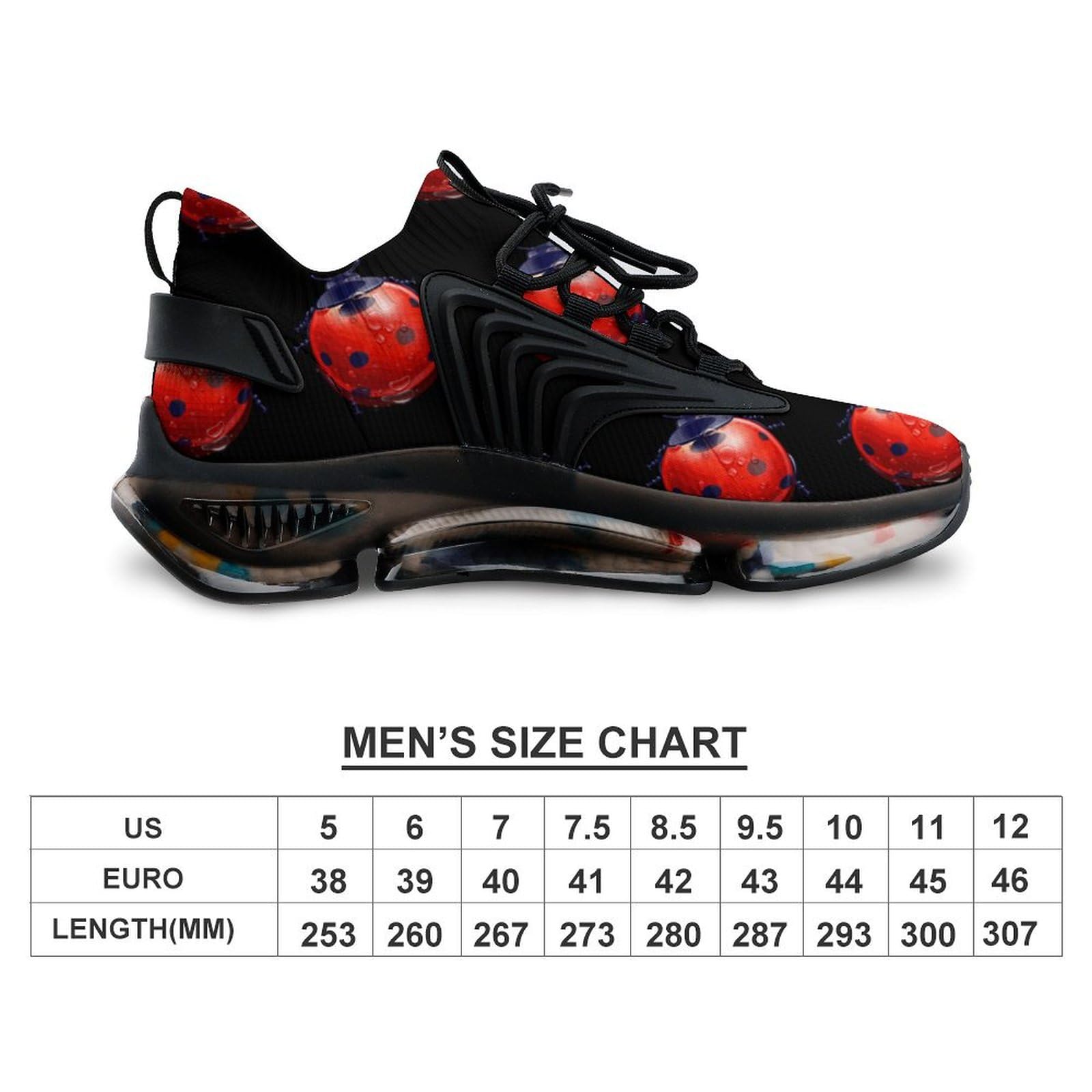 **Red Ladybug Men's Running Shoes - Lightweight Athletic Sneakers for Gym, Hiking & Outdoor Sports - Breathable Comfort for Jogging & Fitness**