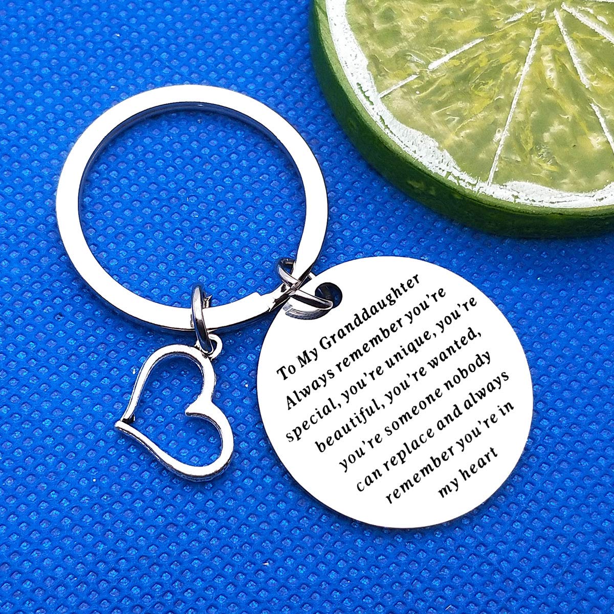 Personalized Inspirational Keychain for Granddaughter - Birthday, Graduation, Christmas Gift from Grandpa, Grandma, Grandfather, Grandmother | Engraved Jewelry Keyring for Special Occasions & Everyday Carry