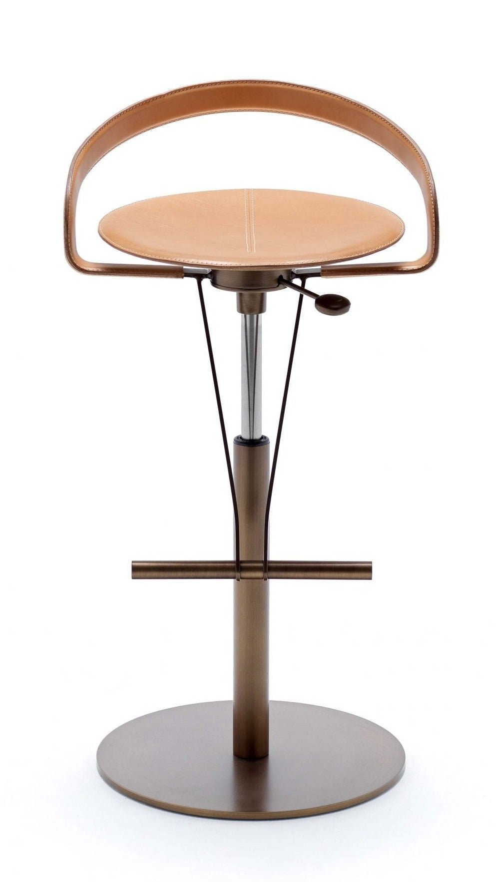 Fasem Cayman Bar BT Stool - Modern Adjustable Bar Stool with Backrest for Kitchen Island, Home Bar & Restaurant - Durable Metal Frame & Comfortable PU Seat