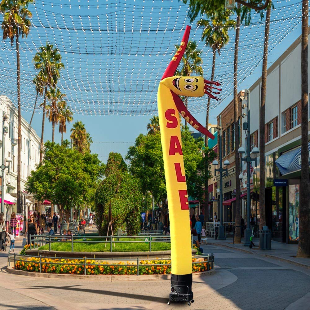 20ft Inflatable Tube Man Air Dancer - Yellow/Red Waving Puppet with 1HP 2-Speed Blower | Outdoor Advertising, Car Dealerships, Grand Openings & Events Decoration