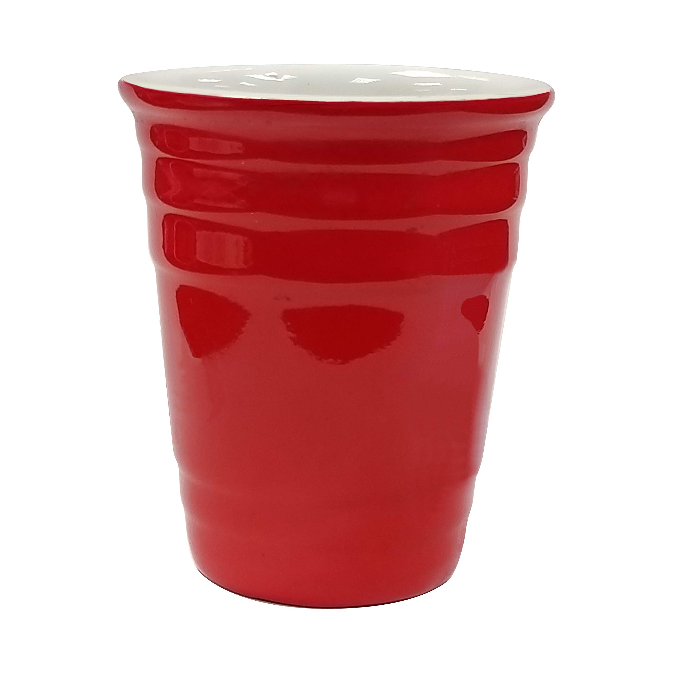 Rockin Red Ceramic Shot Glasses Set of 6 - 2 oz Fun Party Drinking Cups for Birthday, Bachelorette & Game Night - Durable Collectible Barware (6 Pack)