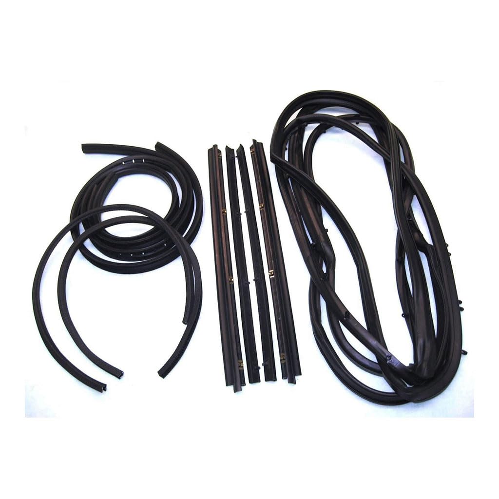 KD2013 Complete Weatherstrip Seal Kit for Car Doors - Inner & Outer Belt, Upper Channel & Division Bar Channel, Driver & Passenger Side with Stationary Vent | Perfect for Vehicle Weatherproofing & Noise Reduction