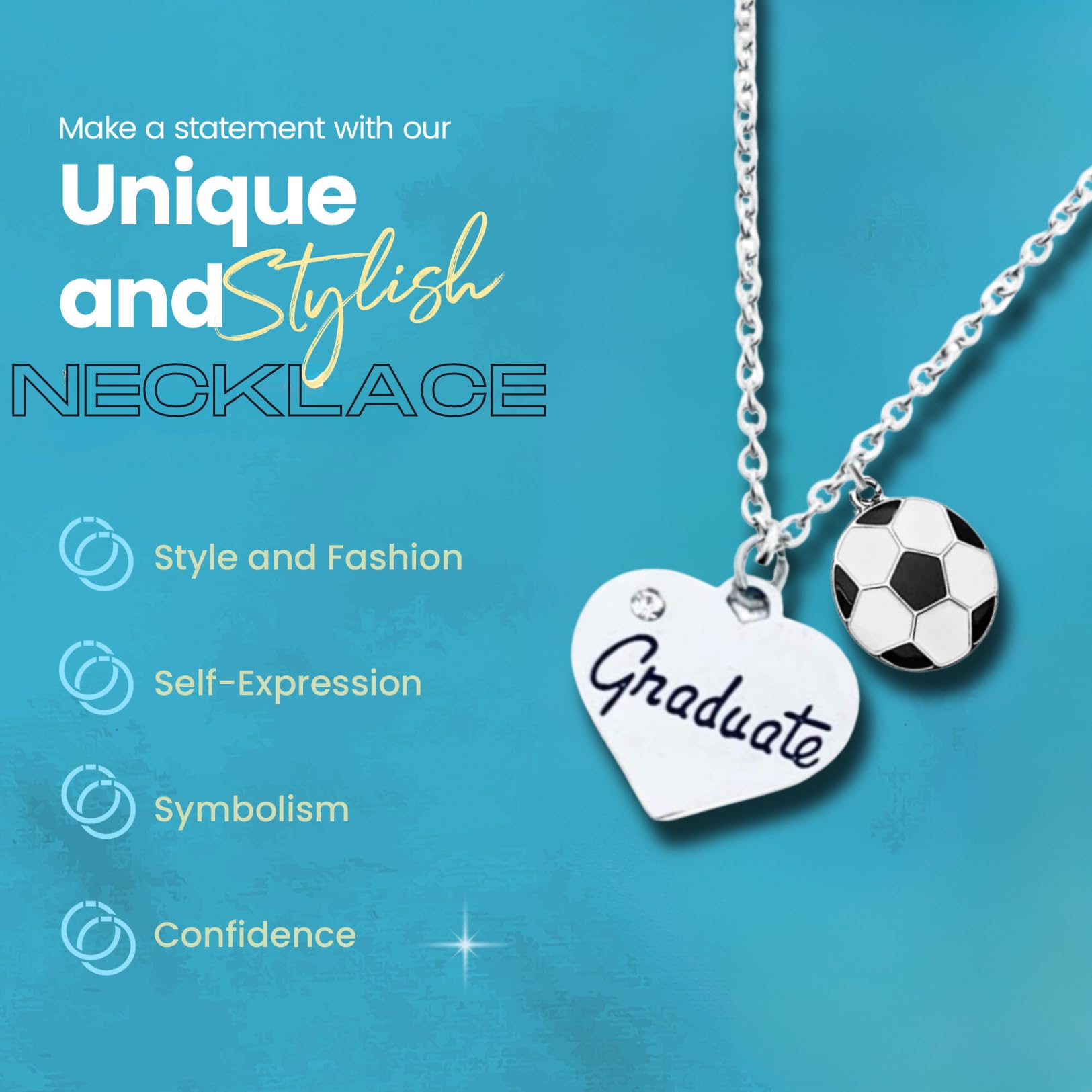 2025 Graduation Necklace - Elegant Sports-Themed Jewelry for Graduates, Perfect Gift for Class of 2025 | Ideal for High School & College Commencement Ceremonies, Graduation Parties & Keepsakes