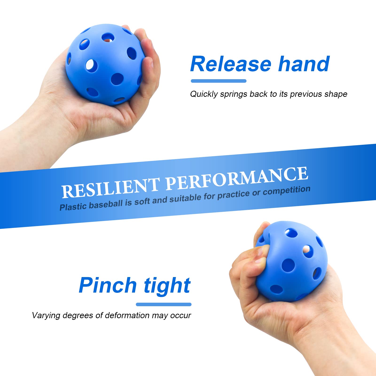 16 Pack Plastic Training Baseballs - Lightweight Hollow Softballs for Batting Practice, Indoor & Outdoor Use - Perfect for Backyard Drills, Batting Cages, and Youth Baseball Training