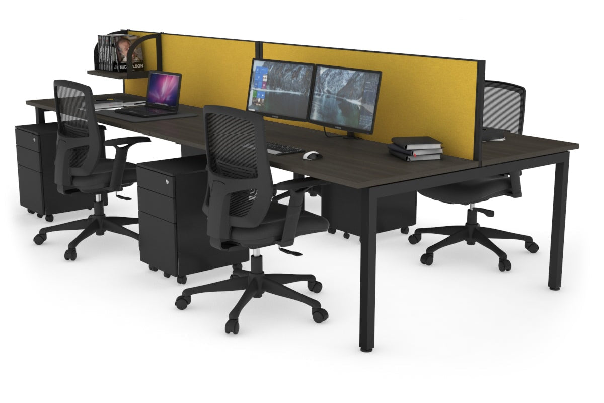 Quadro Square Legs 4-Person Office Workstation Desk - 1800mm x 700mm (71