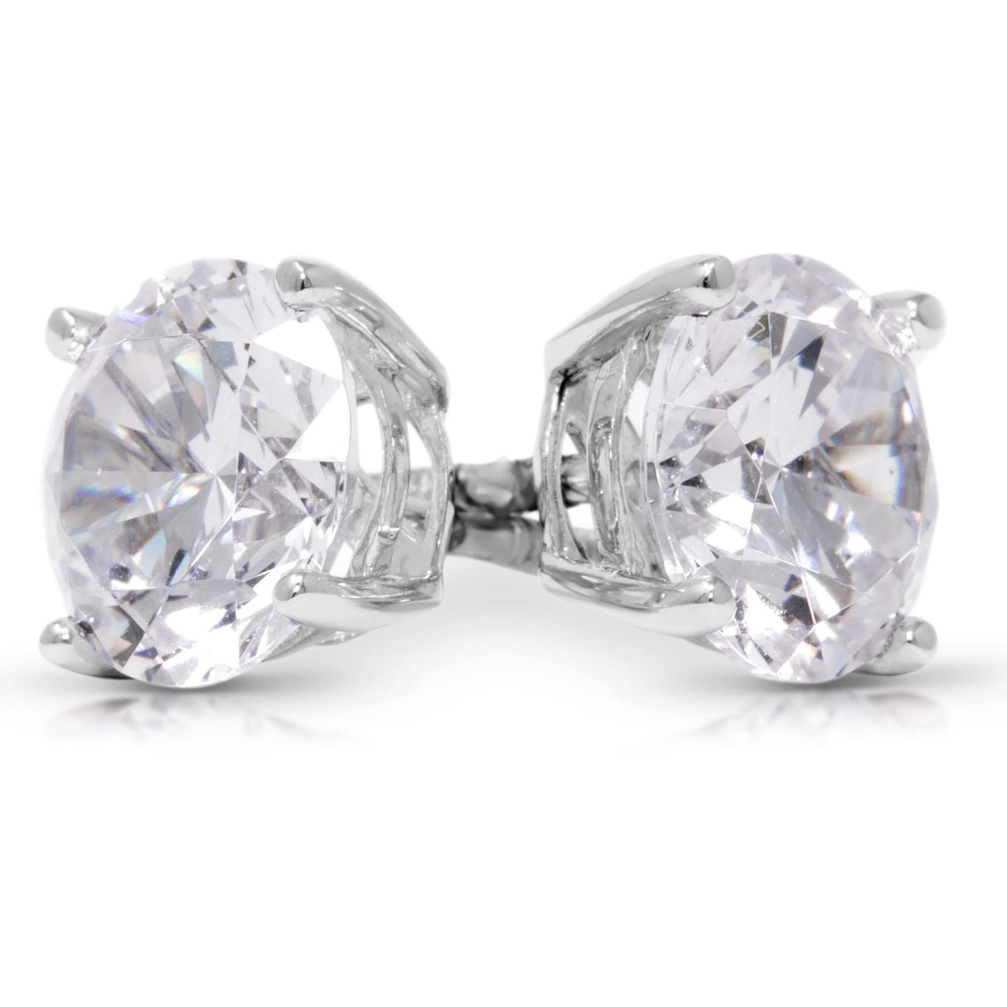 925 Sterling Silver Stud Earrings for Women & Men - 1-2 Carat Round Cut Lab Grown Diamond or Moissanite Earrings | Hypoallergenic Luxury Jewelry Gift for Anniversary, Birthday & Special Occasions | Perfect for Everyday Wear, Date Nights & Formal Events