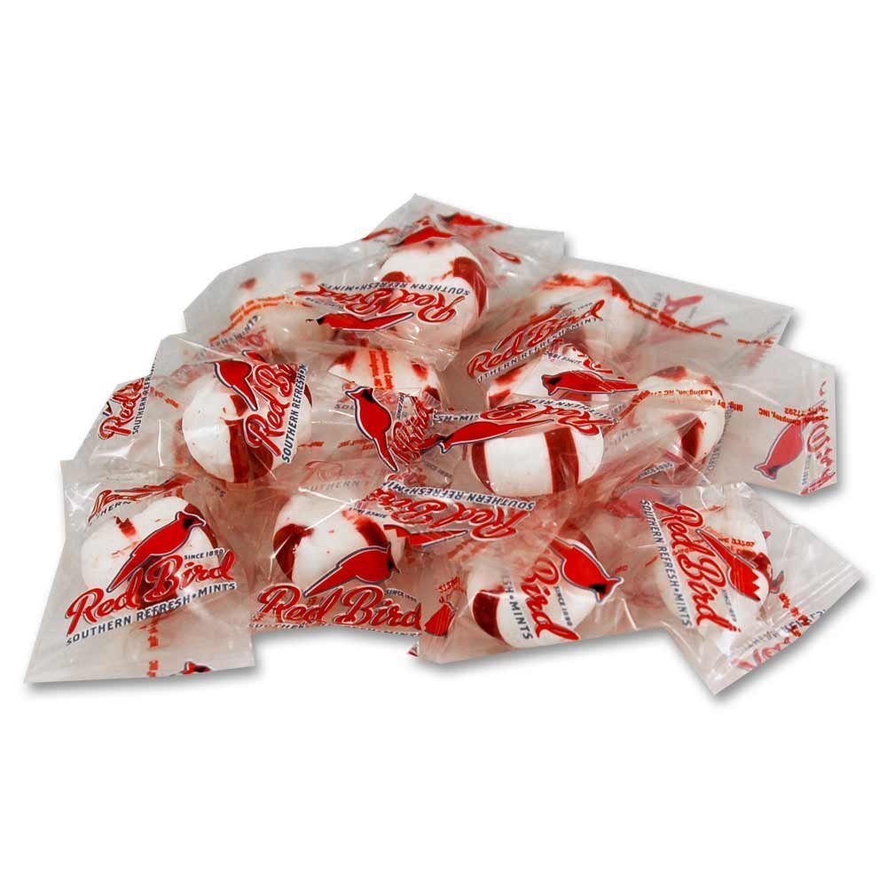 Premium Red Bird Soft Peppermint Candy Mints - Individually Wrapped Bulk Mints (46oz Bag, Case of 6) - Perfect for Office Snacks, Party Favors & Holiday Treats