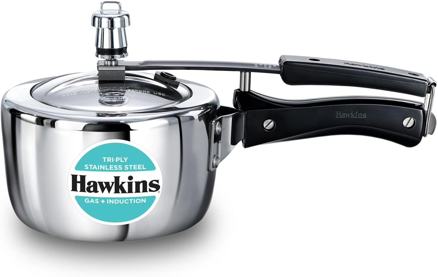 HAWKINS 1.5L Triply Stainless Steel Pressure Cooker with Induction Base & Inner Lid - Silver | Fast Cooking, Energy Efficient for Home Kitchen, Camping & Outdoor Use