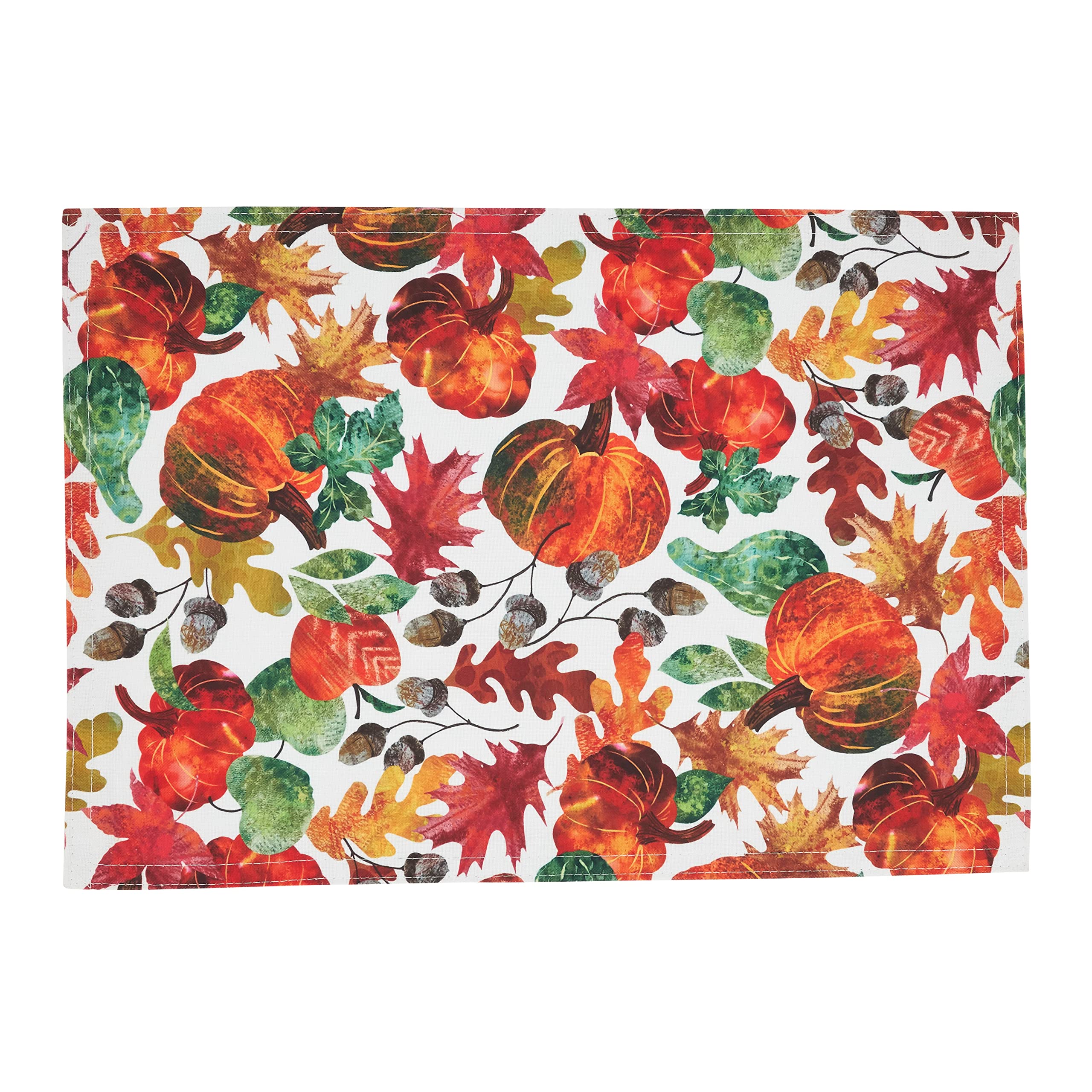 Pumpkin Foliage Placemats Set of 4 - Fall Thanksgiving Table Decor for Dining Room, Kitchen, and Seasonal Home Decor