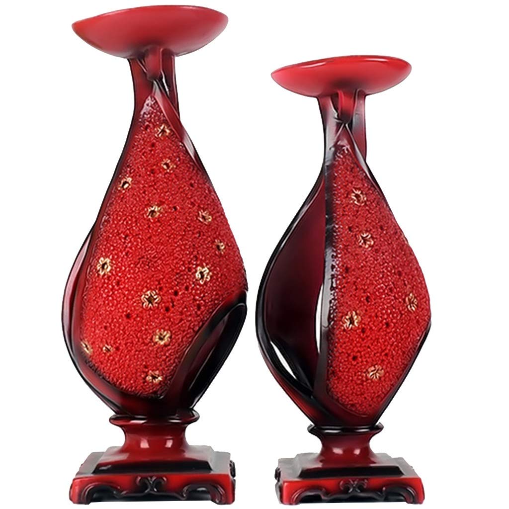 ZYCSKTL European-Style Retro Candlestick Holder - Decorative Pillar Candle Stand for Romantic Dinners, Wedding Centerpieces & Home Decor (Red) - Perfect for Candlelight Dinners, Table Settings & Holiday Decorations