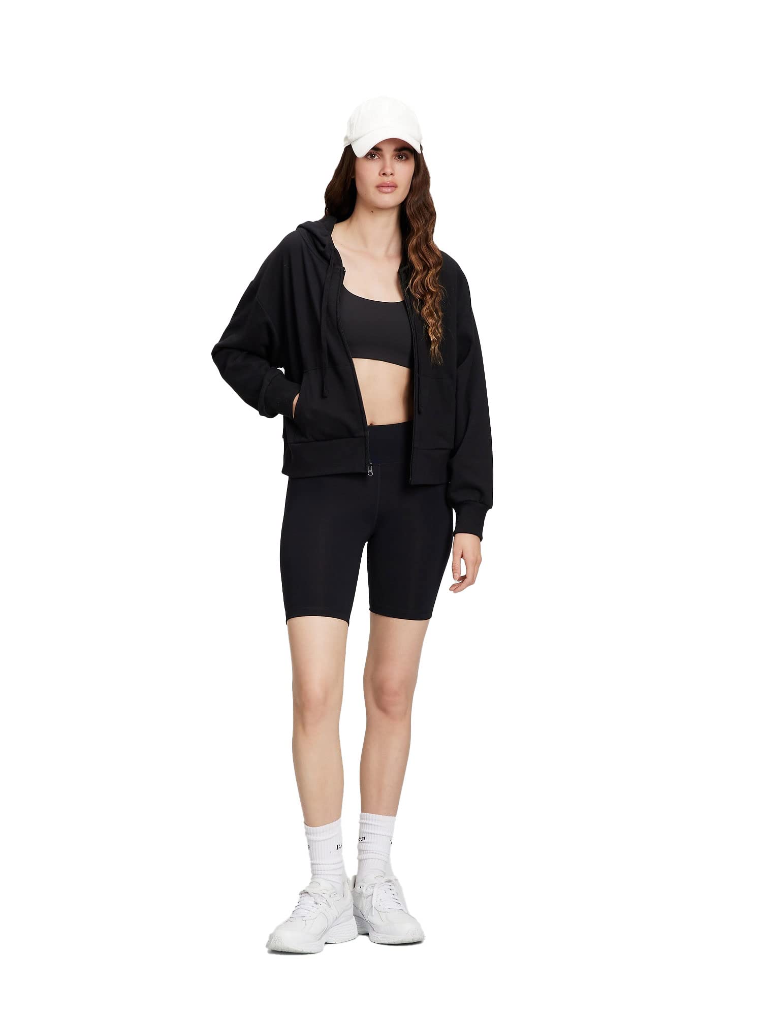 GAP Women's Cropped Zip Hoodie - Lightweight Hooded Sweatshirt for Casual Wear, Gym & Outdoor Activities
