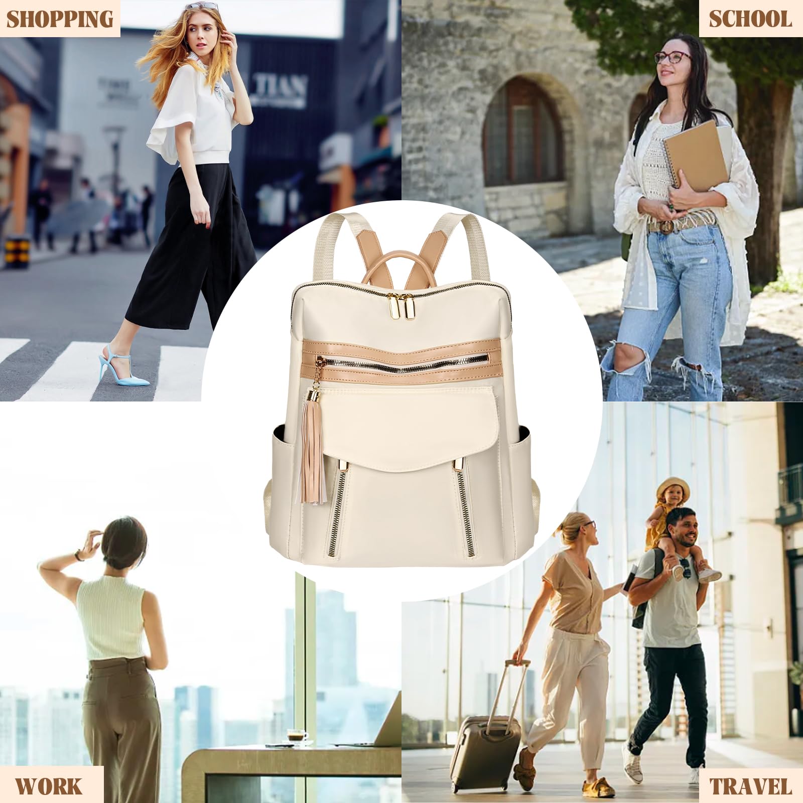 Leathario Women's Small Backpack Purse - 13 Inch Laptop Backpack for Work & Travel - Lightweight Nylon Casual Daypack for Daily Use - Perfect for Office, Commuting & Weekend Getaways