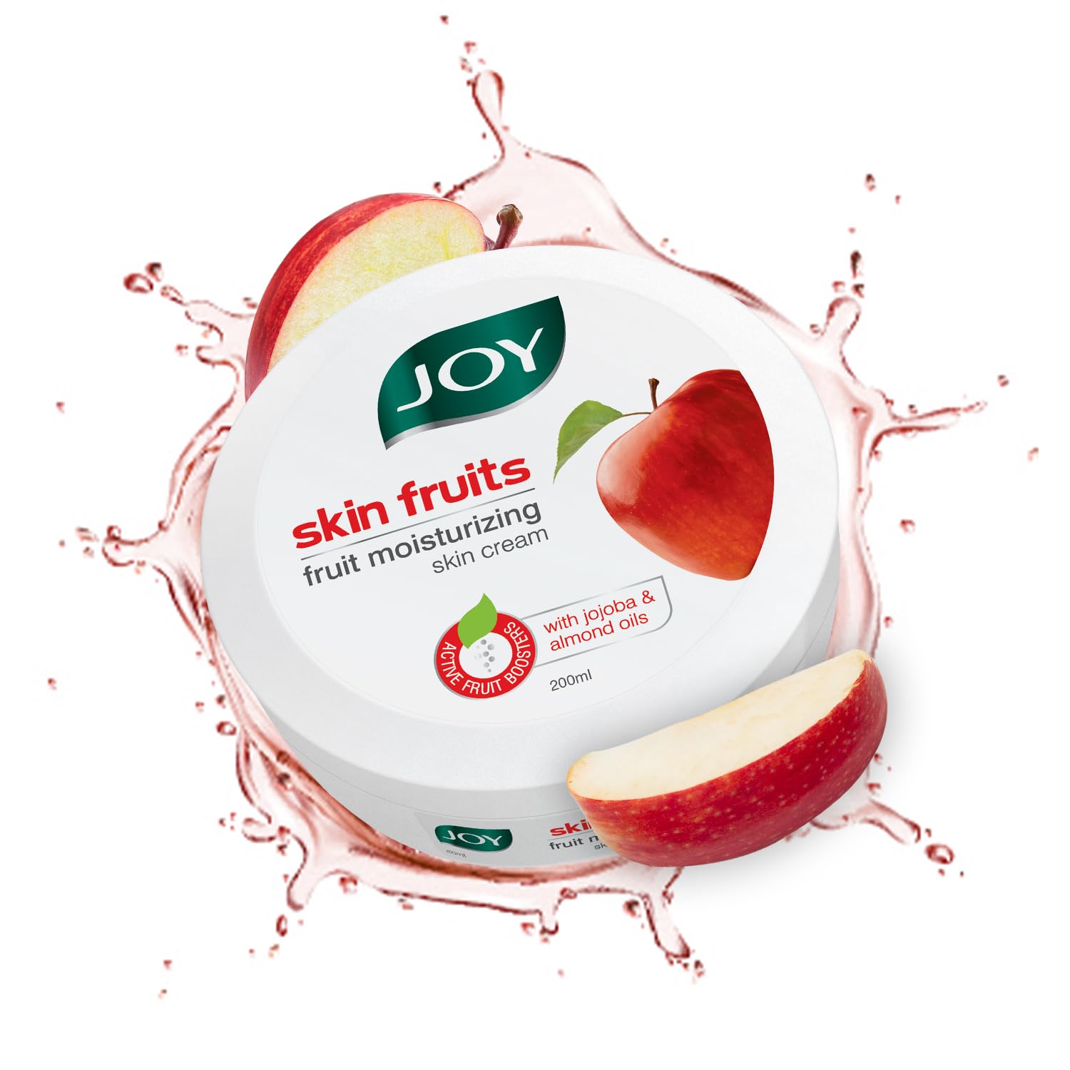 Joy Skin Fruits Moisturizing Cold Cream with Apple, Jojoba & Almond Oil (200ml) - Fast Absorbing, Non-Greasy Face, Hand & Body Moisturizer for Healthy, Soft & Glowing Skin | Perfect for Dry Skin Care, Night Routine & Daily Hydration