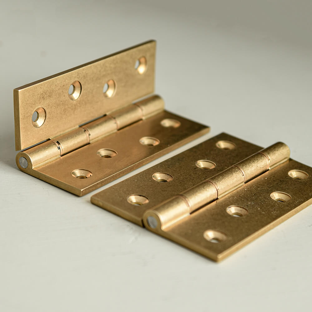 Vintage Aged Brass PBW Butt Hinges - Heavy Duty Pair for Cabinet Doors, Furniture & DIY Woodworking Projects
