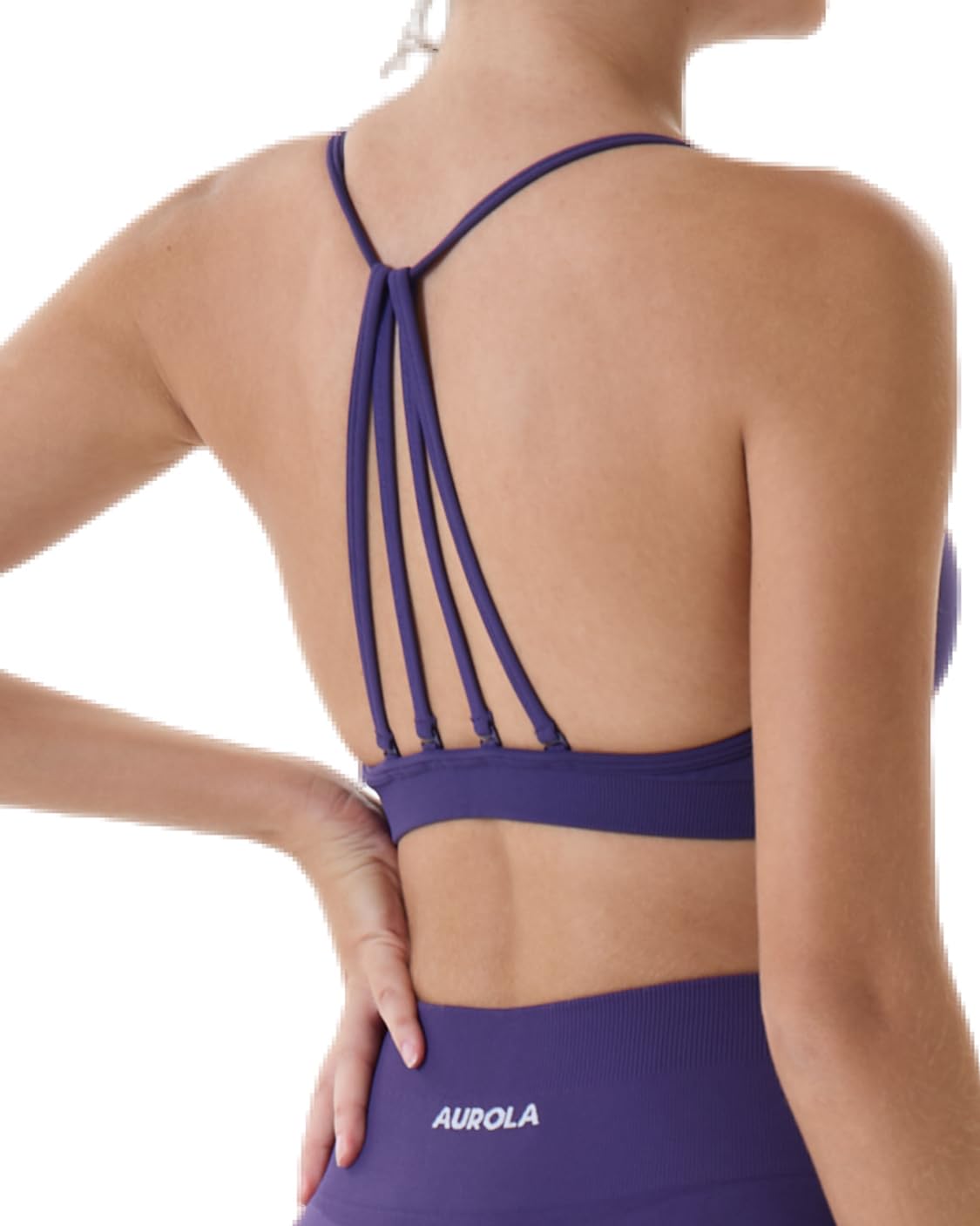 AUROLA Women's Workout Sports Bras - Removable Padded Backless Athletic Crop Top for Yoga, Running & Gym - Strapy Minimal Design for Comfort & Support