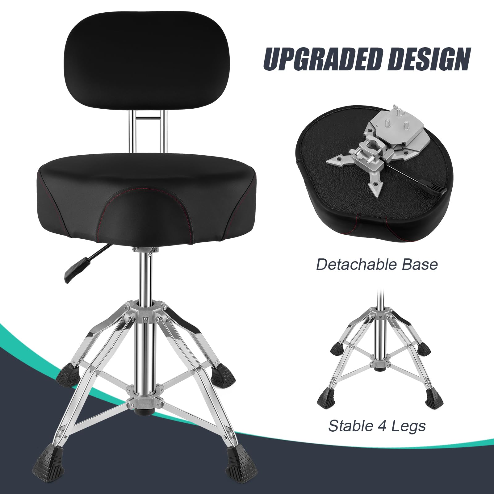 Premium Hydraulic Drum Throne with Backrest - 4.7