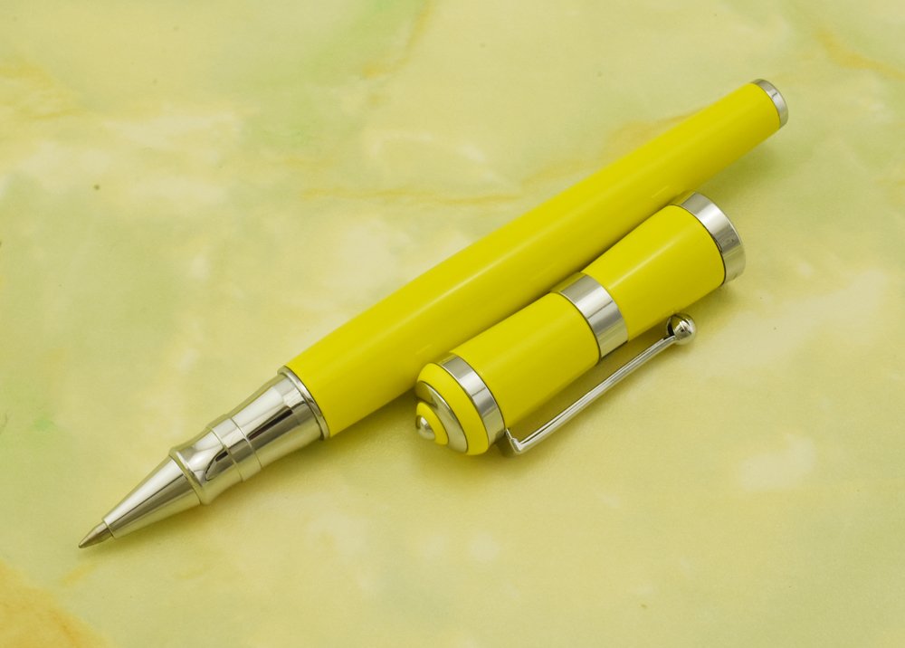Asvine Rollerball Pen & Fuliwen Yellow Ballpoint Pen with Black Refill - Smooth Writing for Signatures, Calligraphy & Business Use - Premium Office & Gift Pens for Professionals, Students & Daily Writing