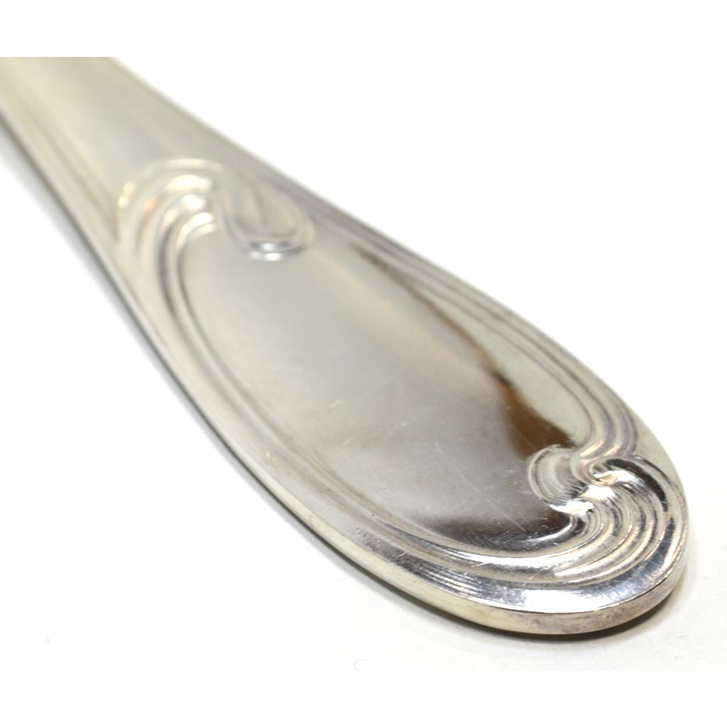 Vintage ERCUIS Silver Plated French Soup Ladle with Wave Pattern - Elegant Serving for Fine Dining & Special Occasions