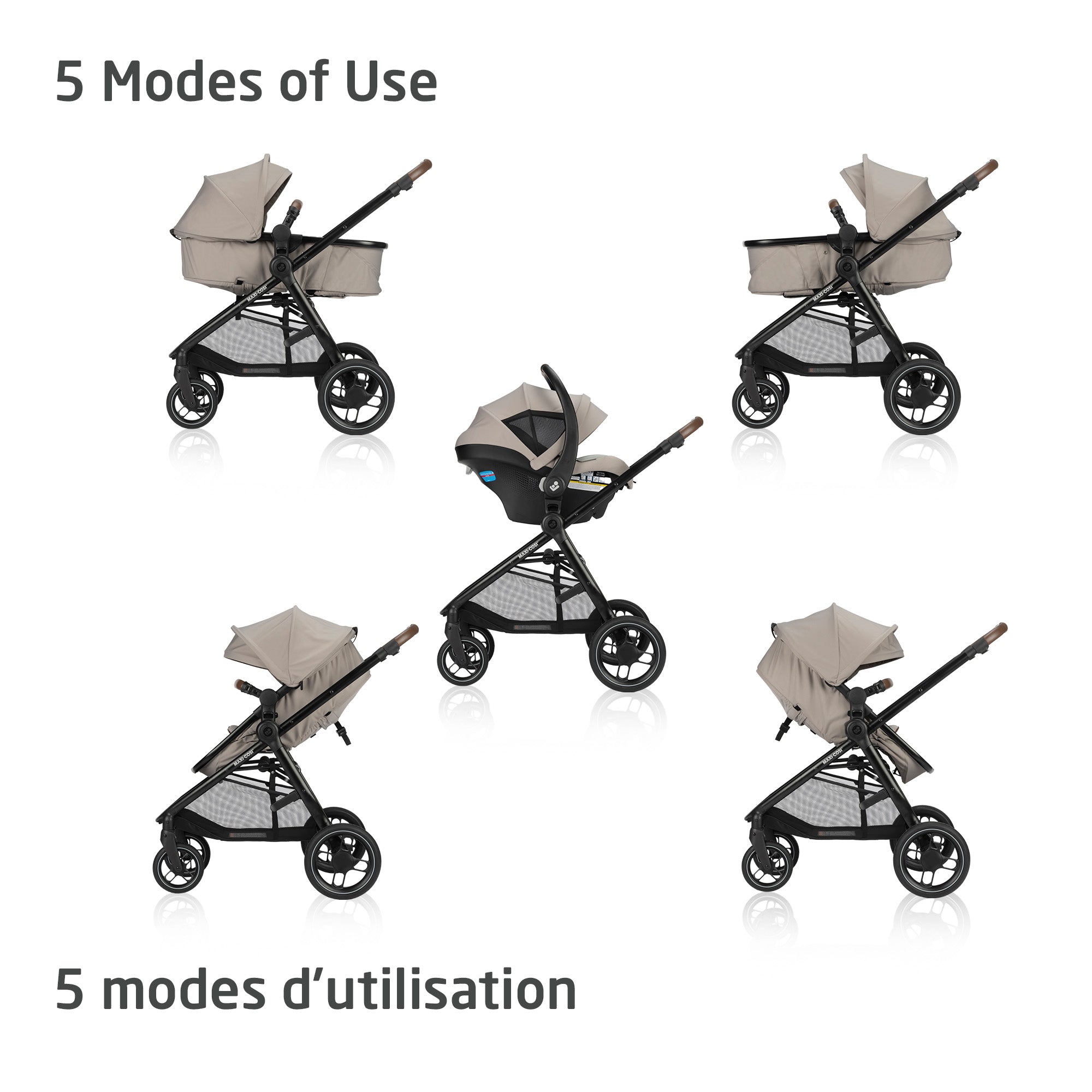 Maxi Cosi Zelia Luxe Travel System - Lightweight Stroller & Infant Car Seat Combo for Safe & Convenient Travel | Perfect for Newborns, Shopping, and Family Outings