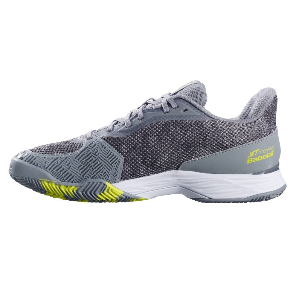 Babolat Jet Tere AC Men's Tennis Shoes - Lightweight Performance Court Shoes for Men in Grey/Yellow | Perfect for Hard Court & Clay Court Play
