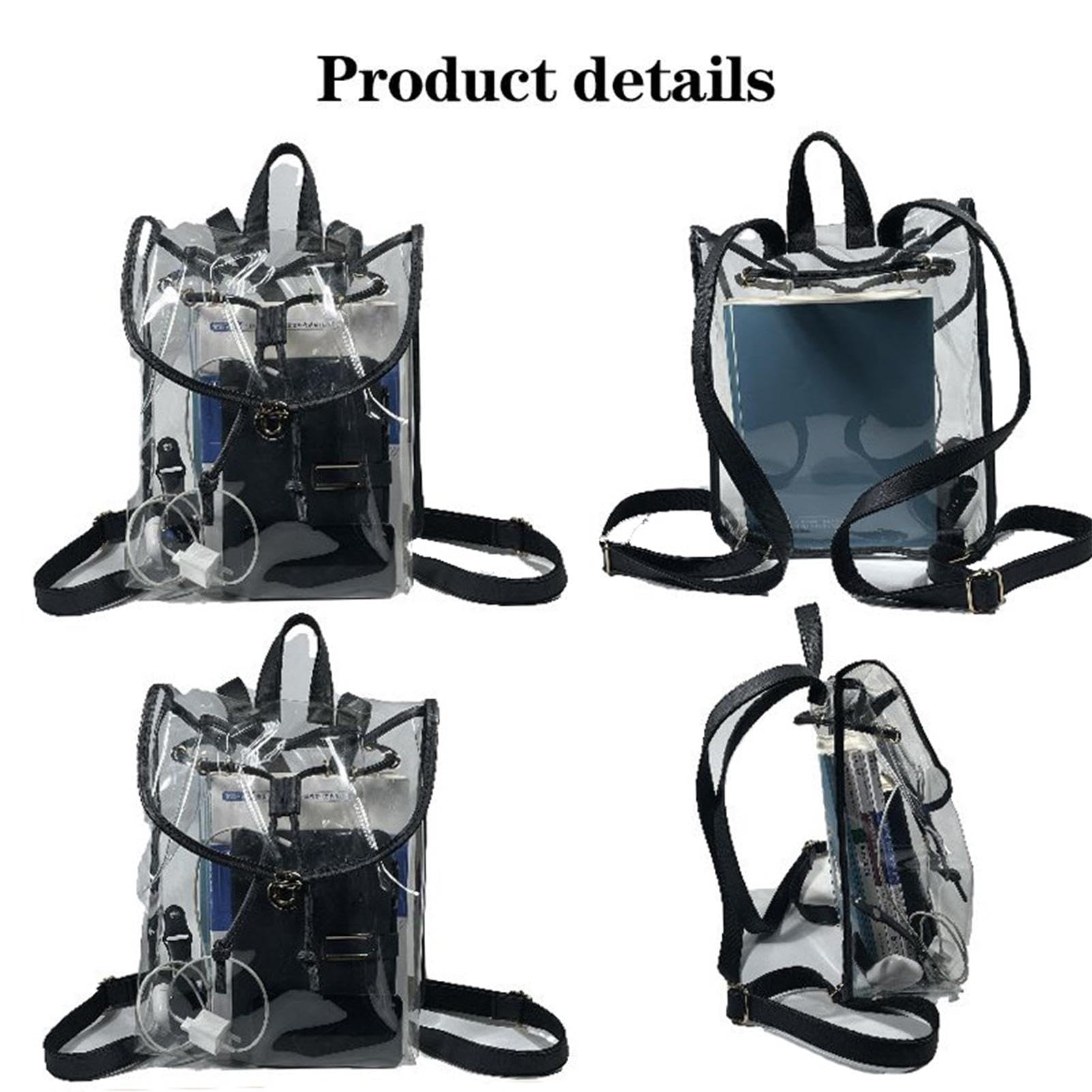 Stadium Approved Clear Bag for Concerts & Sports Events - Waterproof Transparent Backpack, See Through Purse for Security Check | Perfect for Music Festivals, NFL Games & Theme Parks