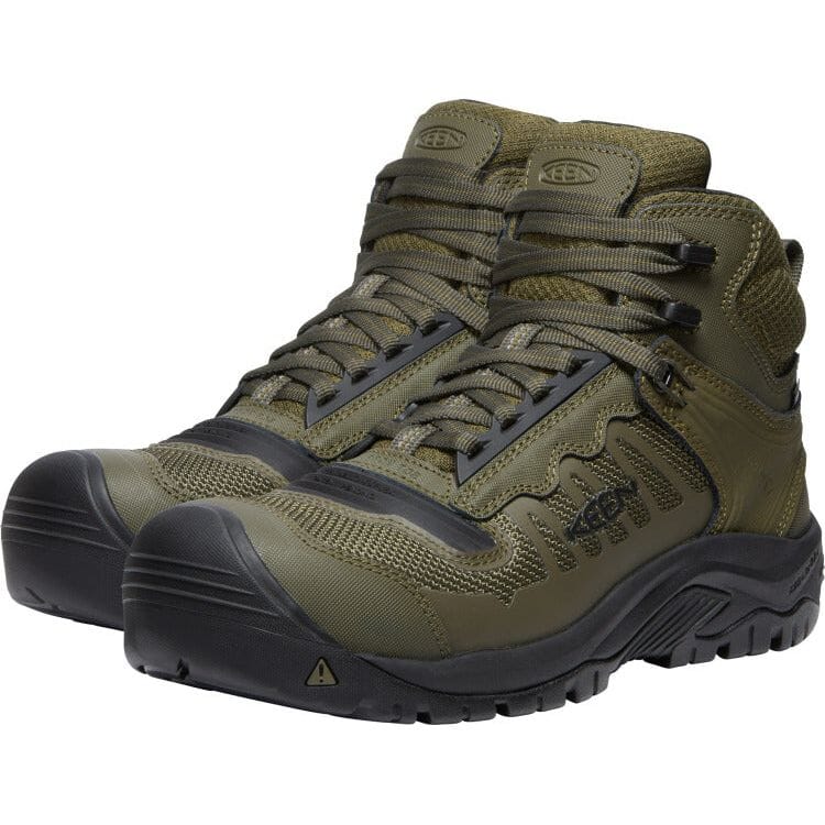 KEEN RENO MID Waterproof Hiking Boots for Men - Carbon Fiber Toe Protection, Medium & Wide Width - Perfect for Outdoor Adventures, Trail Walking & Work Safety