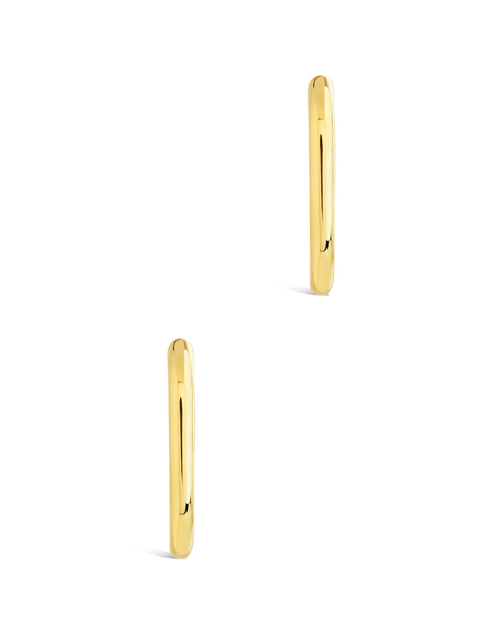 Josie Rectangular Hoop Earrings for Women - Sterling Silver Minimalist Dangle Earrings - Elegant Everyday Jewelry for Work, Party & Date Night