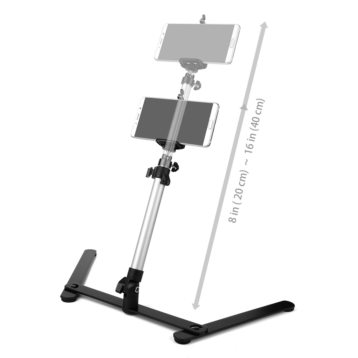 ChromLives Adjustable Overhead Phone Stand with Pico Projector & Mini Tripod - Compatible with Smartphones for Photography, Copy Stand & Tabletop Monopod Use | Perfect for Home Office, Content Creation & Product Photography