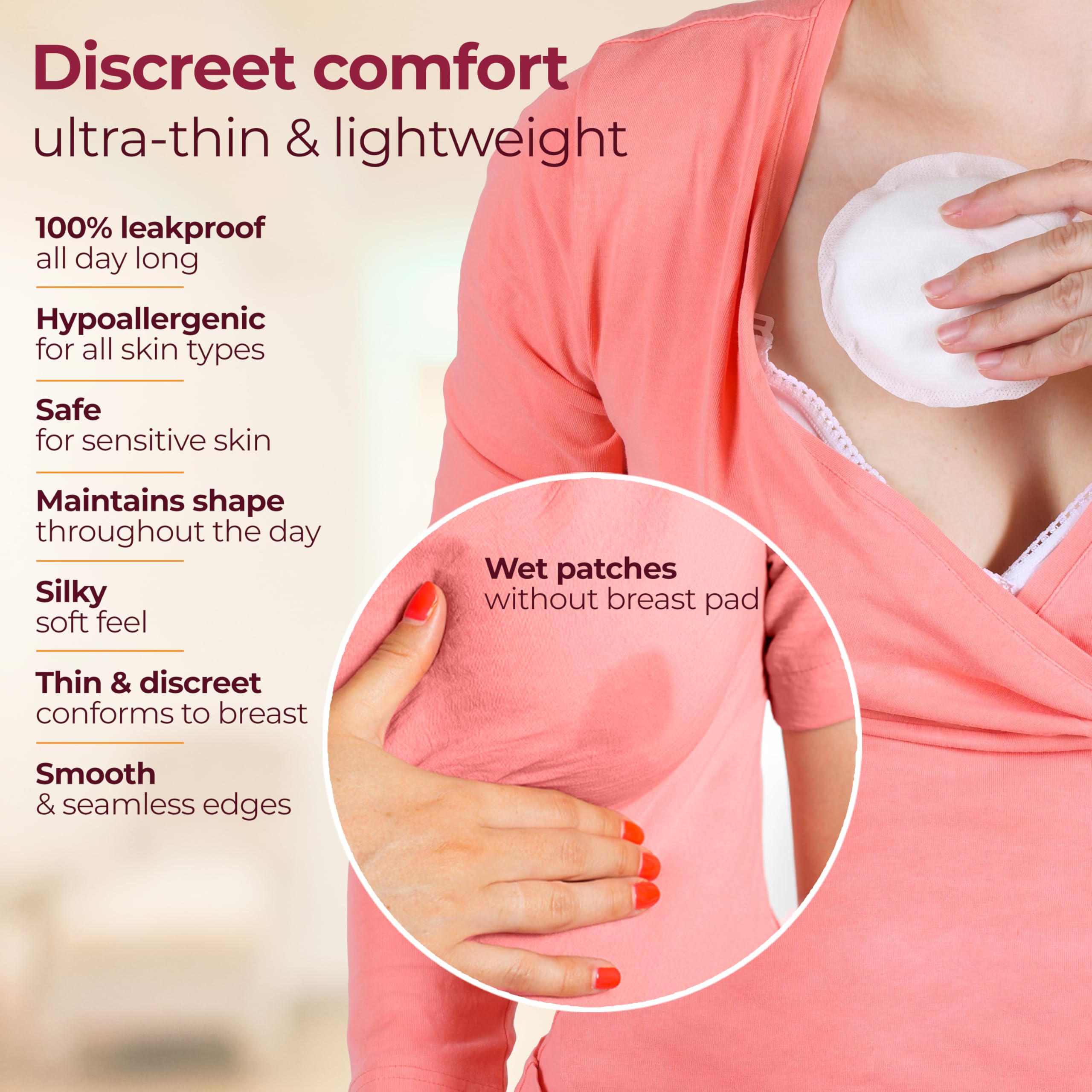 LuvLap Ultra Thin Honeycomb Nursing Breast Pads - 24pcs Disposable Maternity Pads - Super Absorbent & Soft for Breastfeeding - Discreet & Comfortable Fit - Resealable Pack - Ideal for Leak Protection at Work, Travel or Nighttime Use