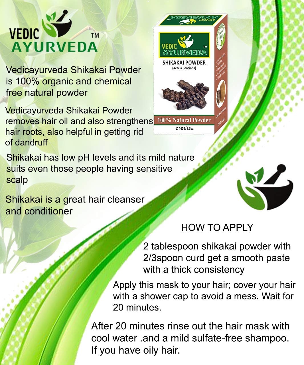 VEDICAYURVEDA Pure Organic Amla Powder, Shikakai Powder, Reetha Powder & Bhringraj Powder - 4-in-1 Ayurvedic Hair Care Combo (400g) for Natural Hair Growth, Scalp Treatment & Deep Conditioning - Perfect for DIY Hair Masks & Herbal Hair Wash